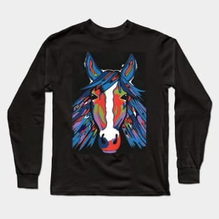 SPIRITED Horse Painting Long Sleeve T-Shirt